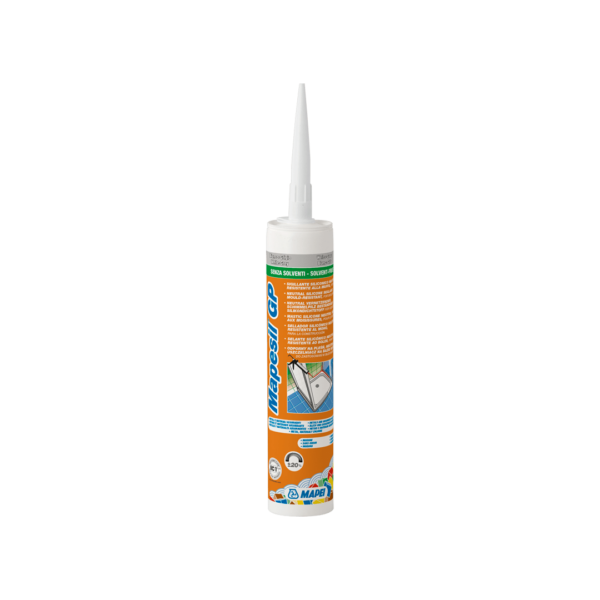 MAPESIL GP (Cartuccia 280Ml) - Sigillante siliconico neutro per edilizia, resistente alla muffa, per movimenti fino al 20%.