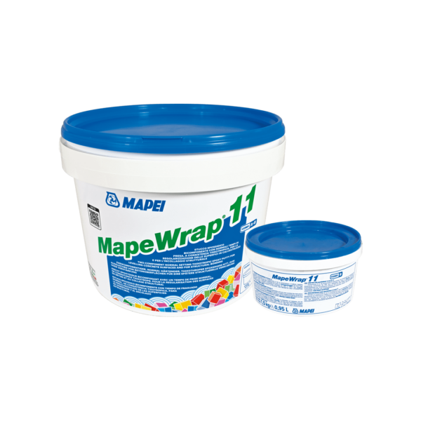 MAPEWRAP 11 (6Kg) - Stucco epossidico bicomponente con normali tempi di presa, a consistenza tissotropica, per la regolarizzazione delle superfici in calcestruzzo e per l’incollaggio strutturale.