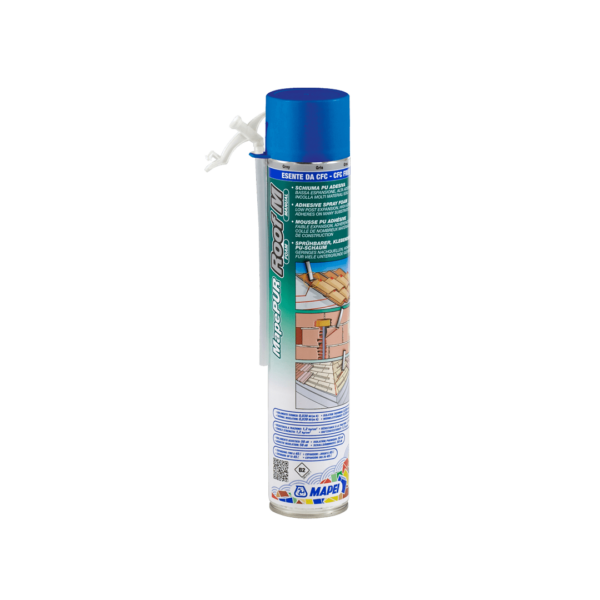 MAPEPUR ROOF FOAM M (Bomboletta 750Ml) - Schiuma poliuretanica autoespandente adesiva per incollaggio, riempimento ed isolamento termo-acustico.