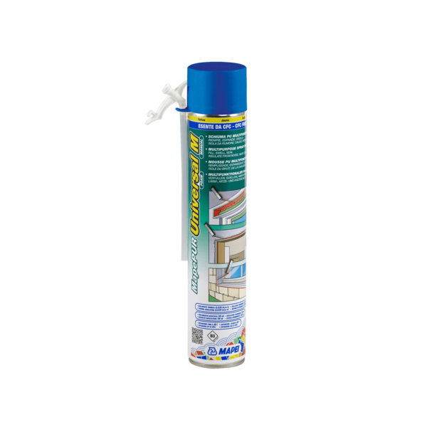 MAPEPUR UNIVERSAL FOAM M (Bomboletta 750Ml) - Schiuma poliuretanica autoespandente multifunzione per riempimento ed isolamento termo-acustico.
