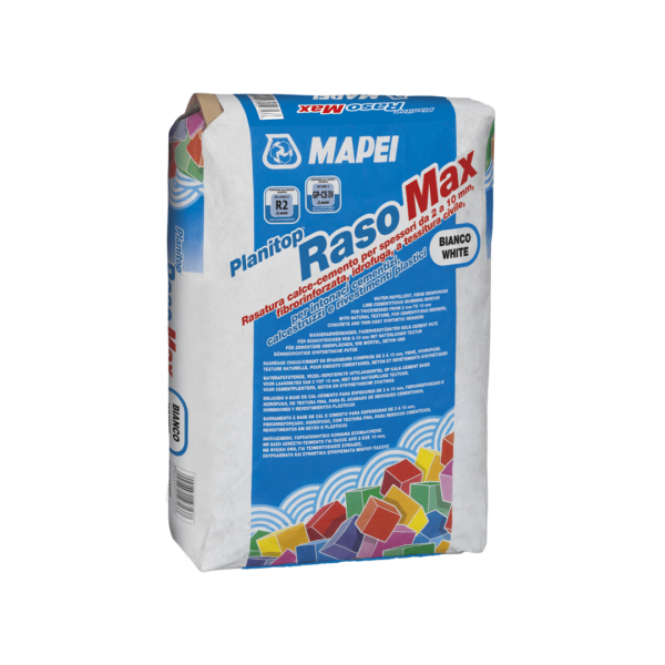 PLANITOP RASO MAX (BIANCO - (PALLETS (50*25)1250Kg)) -  È ideale per lisciare e rasare facciate esterne anche su pitture esistenti e intonaci plastici ed è caratterizzata da un elevato punto di bianco per una più facile verniciatura.