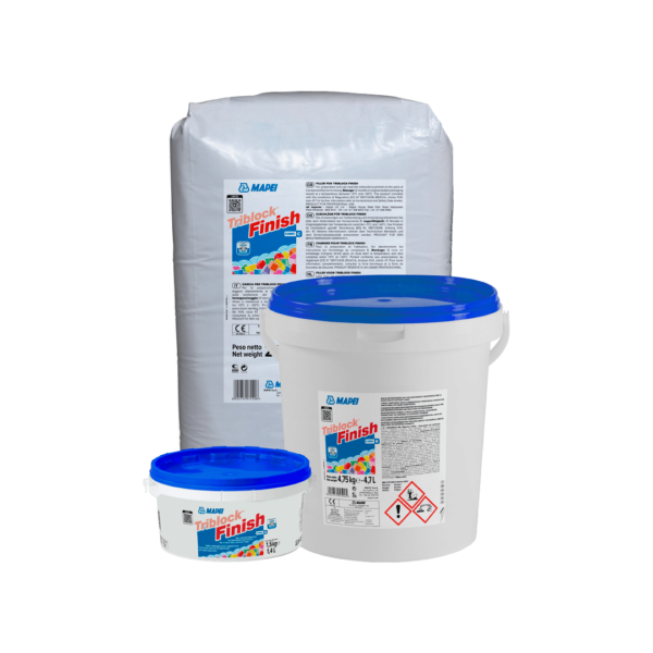 TRIBLOCK FINISH (A+B+C - 31,25Kg) - Malta epossicementizia tricomponente tissotropica per la rasatura di supporti umidi.