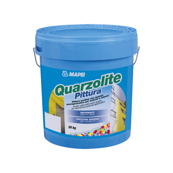 QUARZOLITE PITTURA (5Kg) - Pittura acrilica con quarzo microgranulare, per esterni e interni, uniformante e a protezione durevole.