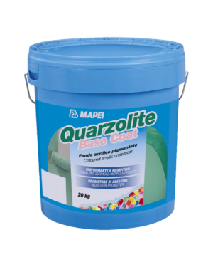 QUARZOLITE BASE COAT (20Kg) - Fondo acrilico pigmentato, per esterni ed interni, uniformante, riempitivo e promotore di adesione.
