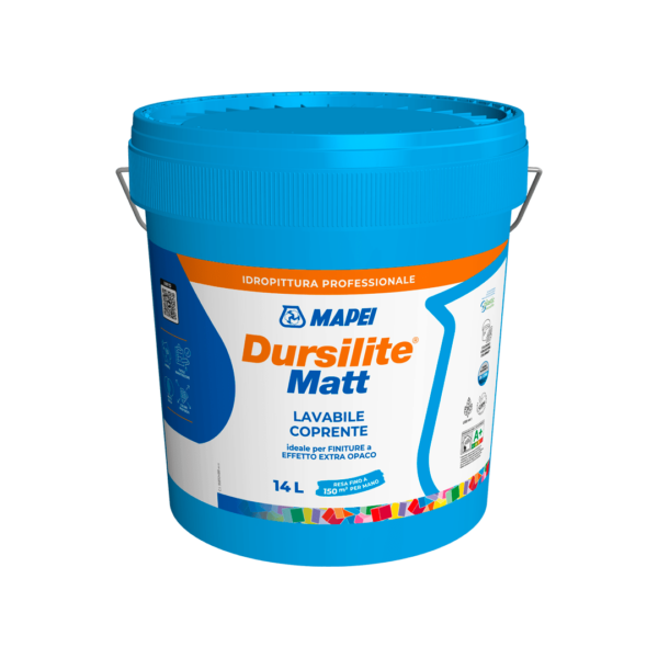 DURSILITE MATT (BIANCO) - Idropittura murale, lavabile e coprente. Ideale per finiture a effetto extra opaco.