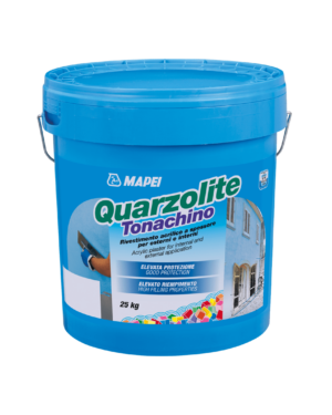 QUARZOLITE TONACHINO (25Kg) (GRANELLO 0,7mm/1,2mm/1,5mm/2mm) - Rivestimento acrilico a spessore per esterni e interni  ELEVATA PROTEZIONE  ELEVATO RIEMPIMENTO.