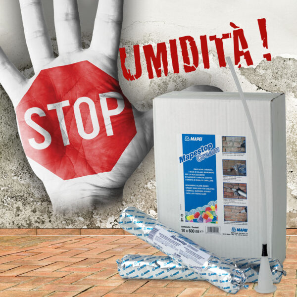 MAPESTOP CREAM (Salsiccia 600Ml) - E' un gel pronto all’uso per la realizzazione di barriere chimiche contro l’umidità di risalita.