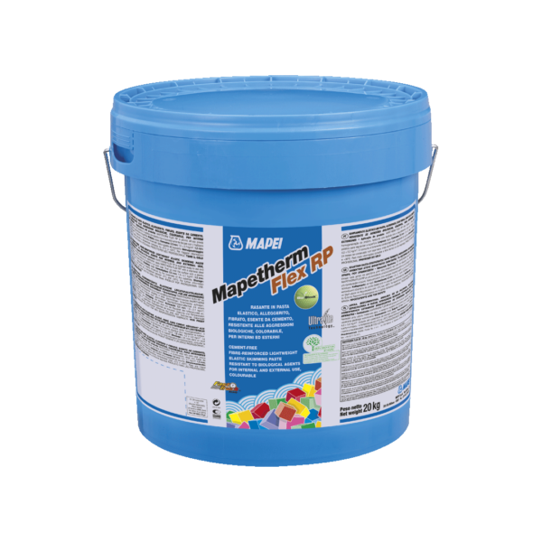 MAPETHERM FLEX RP (20Kg) -Fondo rasante elastico in pasta fibrato, esente da cemento,  alleggerito, per esterni e interni, resistente a muffe e alghe.