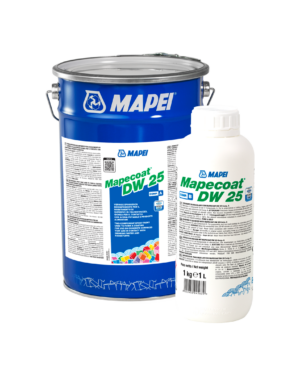 MAPECOAT DW 25 (KIT A+B - 5Kg) - Vernice epossidica bicomponente per il rivestimento di superfici in calcestruzzo, idonea per il contatto con acqua potabile e prodotti alimentari.