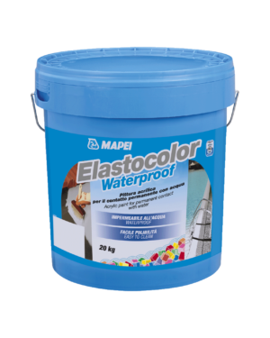 ELASTOCOLOR WATERPROOF (20Kg) - Pittura acrilica per il contatto permanente con acqua, impermeabile e di facile pulibilità, per esterni ed interni.