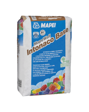 MAPEWALL INTONACO BASE (25Kg) - Intonaco di fondo traspirante a base di calce idraulica naturale, per esterni ed interni, da applicare sia a cazzuola sia con intonacatrice.