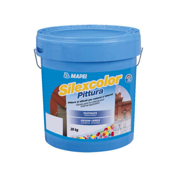 SILEXCOLOR PITTURA (20Kg) - Pittura ai silicati con elevata traspirabilità ed adesione chimica, per esterni ed interni a norma DIN 18363.