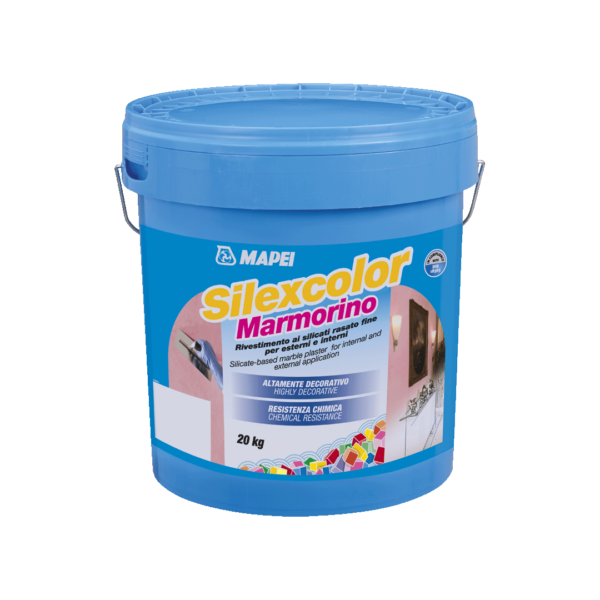 SILEXCOLOR MARMORINO (20Kg) - Rivestimento minerale ai silicati rasato fine, per esterni ed interni, altamente decorativo ad elevata resistenza chimica, a norma DIN 18363.