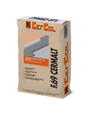 F.69 CERMALT (20Kg) - Legante idraulico ad essiccazione ed indurimento semirapido a base di cementi speciali ad alta resistenza ed additivi sintetici per la realizzazione di sottofondi di posa.