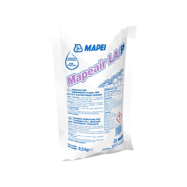 MAPEAIR LA/P (0,5Kg) - Additivo per riempimenti fluidi, malte e calcestruzzi leggeri.