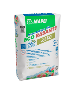 MAPE-ANTIQUE NHL ECO RASANTE CIVILE (25Kg) - Eco malta da rasatura traspirante a tessitura fine, a base di pura calce idraulica naturale, per la finitura civile di intonaci.