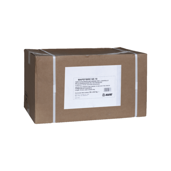 MAPEFIBRE NS18 (30 Sacchetti x 0,6Kg cadauno) - Fibre di polipropilene vergine monofilamento da 12 e 18 mm per malte e calcestruzzi.
