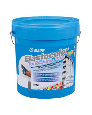 ELASTOCOLOR TONACHINO PLUS (25Kg) (GRANELLO 1,2mm) - Rivestimento elastomerico igienizzante per esterni ed interni, elastico, idrorepellente e resistente ad alghe e muffe.