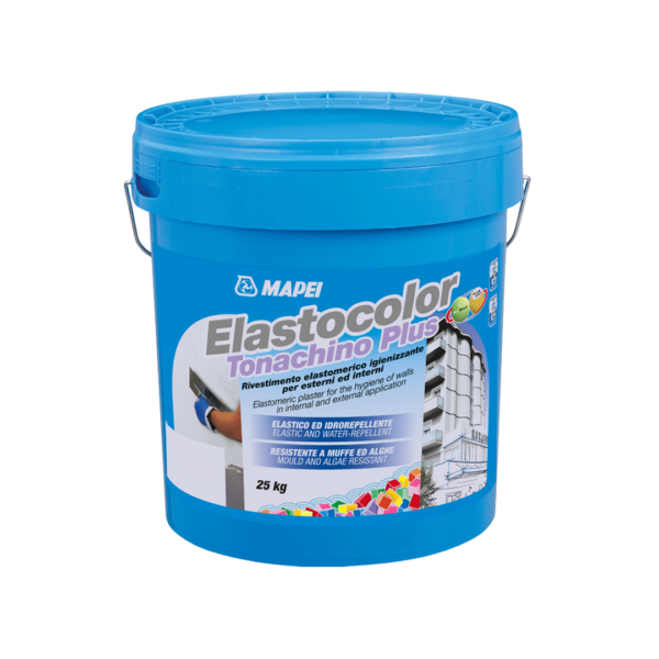 ELASTOCOLOR TONACHINO PLUS (25Kg) (GRANELLO 1,2mm) - Rivestimento elastomerico igienizzante per esterni ed interni, elastico, idrorepellente e resistente ad alghe e muffe.