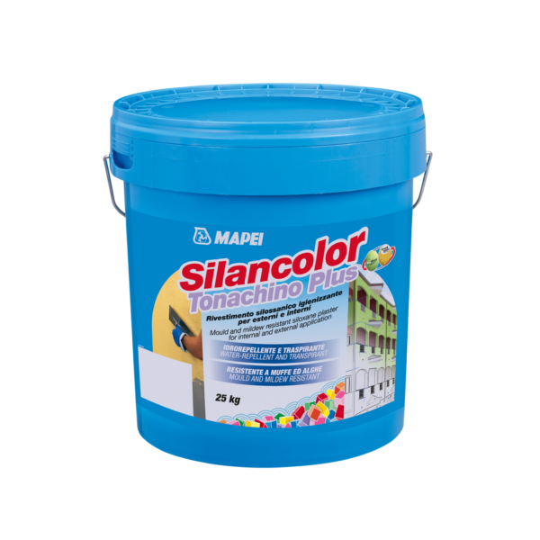 SILANCOLOR TONACHINO PLUS (25Kg) (GRANELLO 0,7mm/1,2mm/1,5mm) - Rivestimento silossanico igienizzante per esterni e interni.