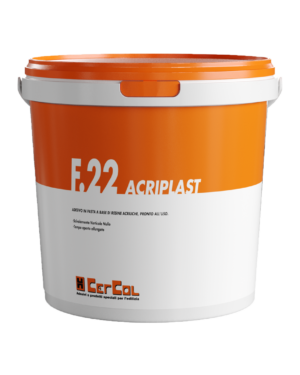 F.22 ACRIPLAST (15Kg) - Adesivo in pasta a base di resine acriliche, pronto all’uso. Scivolamento verticale nullo e tempo aperto allungato.