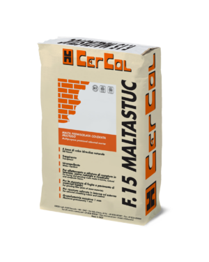 F.15 MALTASTUC (25Kg) - Malta cementizia idrorepellente per il montaggio e la stuccatura (fughe di ampiezza minima di 5 mm) di murature in pietra e mattoni a faccia a vista.