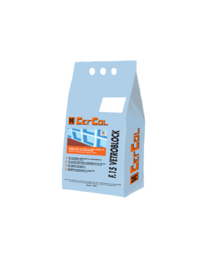 F.15 VETROBLOCK (5Kg) - Malta speciale monocomponente per la posa e la contemporanea stuccatura di elementi in vetromattone.