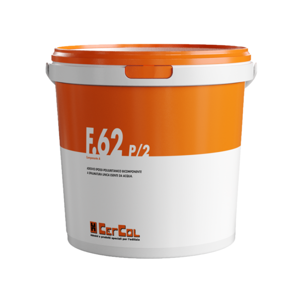 F.62 P/2 (KIT A+B 10Kg) - Adesivo epossi-poliuretanico bicomponente a spalmatura unica esente da acqua.