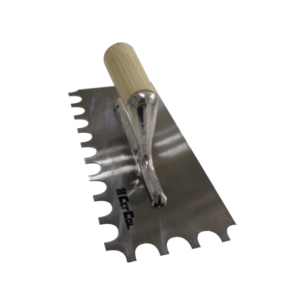 F.91/3 SPATOLA 28X12 (15MM) - Spatola con dente arrotondato per la posa di piastrelle e pietre naturali.