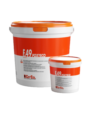 F.49 POXYECO (KIT A+B 6Kg) - Adesivo epossidico bicomponente a scivolamento verticale nullo per riparazione, incollaggio e rinforzo strutturale di elementi in calcestruzzo o cemento armato, pietre naturali, malta e laterizi.