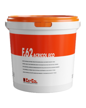 F.62 ACRICOL ECO (14Kg) - Adesivo acrilico in dispersione acquosa specifico per incollare pavimenti e rivestimenti in gomma e in PVC su supporti assorbenti.