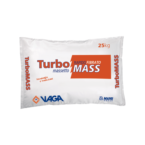 TurboMASS (25Kg) - Massetto cementizio, fibrorinforzato, a RAPIDA asciugatura, adatto a pavimentazioni riscaldanti.