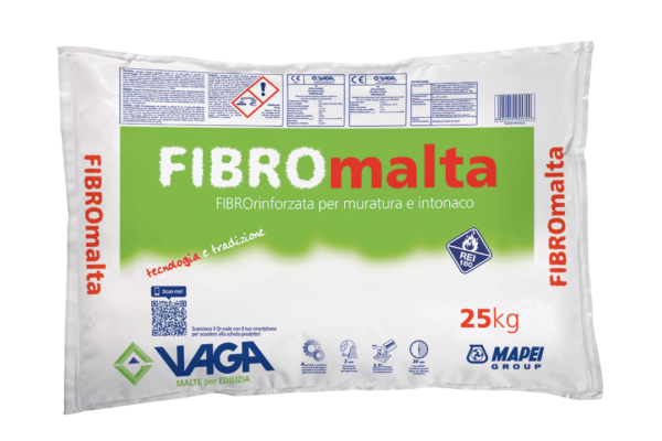 FIBROmalta (25Kg) - FIBROrinforzata per muratura e intonaco.