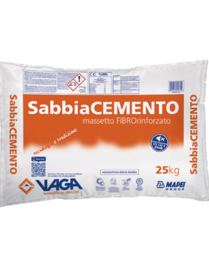 SabbiaCEMENTO (25Kg) - Massetto cementizio, fibrorinforzato, a veloce asciugatura, adatto a pavimentazioni riscaldanti.