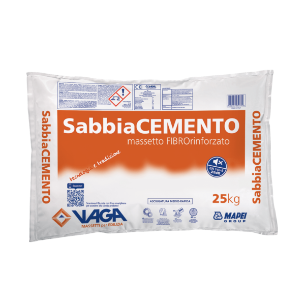 SabbiaCEMENTO (25Kg) - Massetto cementizio, fibrorinforzato, a veloce asciugatura, adatto a pavimentazioni riscaldanti.